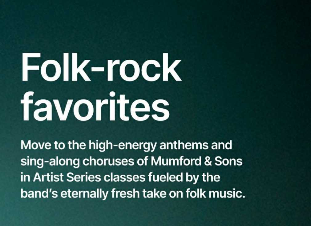Mumford & Sons description from Peloton