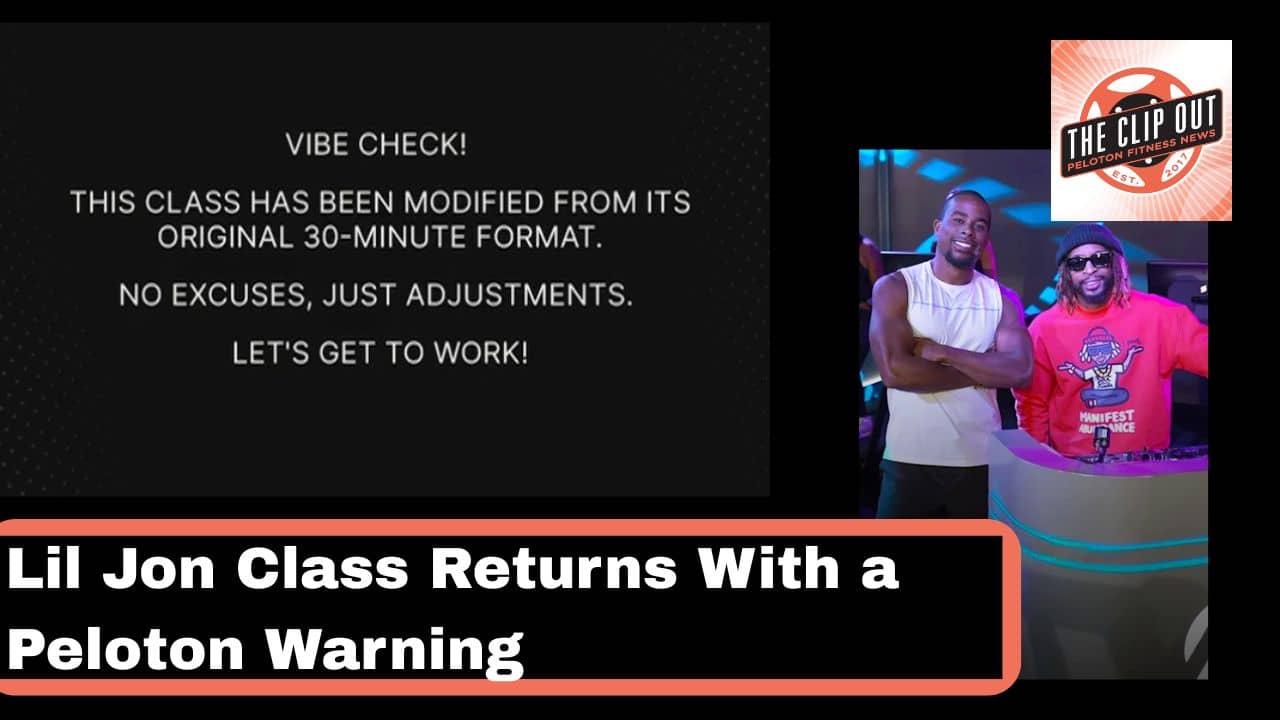 Peloton Lil Jon Class Pulled and returned with Warning