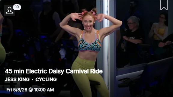 jess king edc las vegas ride celebrating electric daisy carnival 30th anniversary 45 min ride available on demand now on Peloton Insomniac Music Group