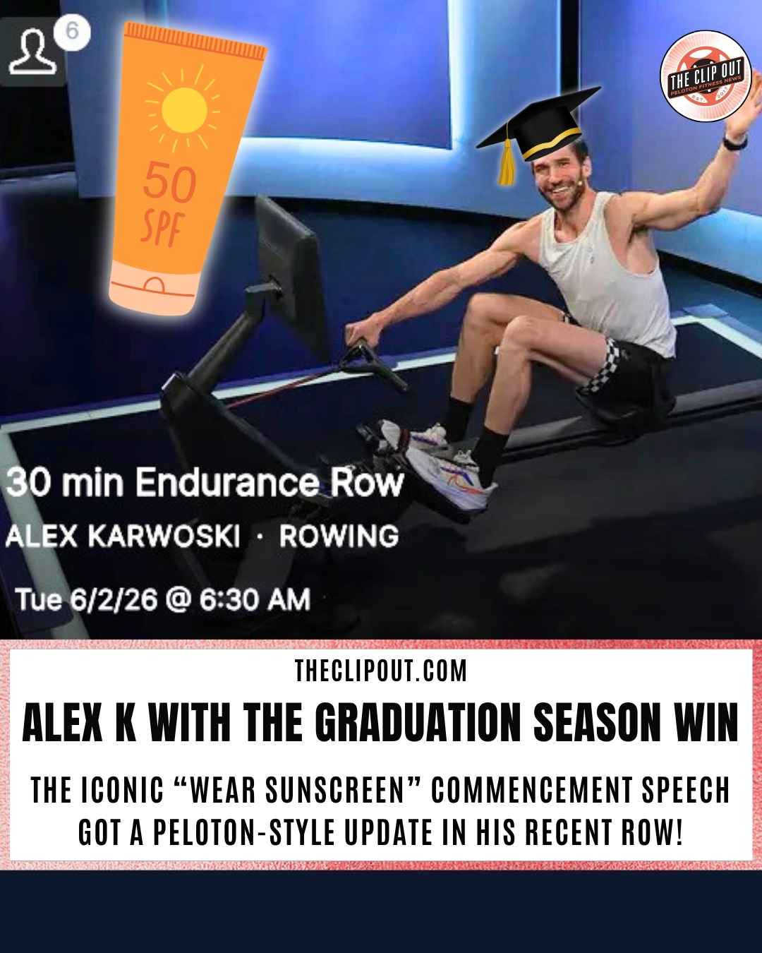 Alex Karwoski Peloton Row Wear Sunscreen Graduation Speech Class