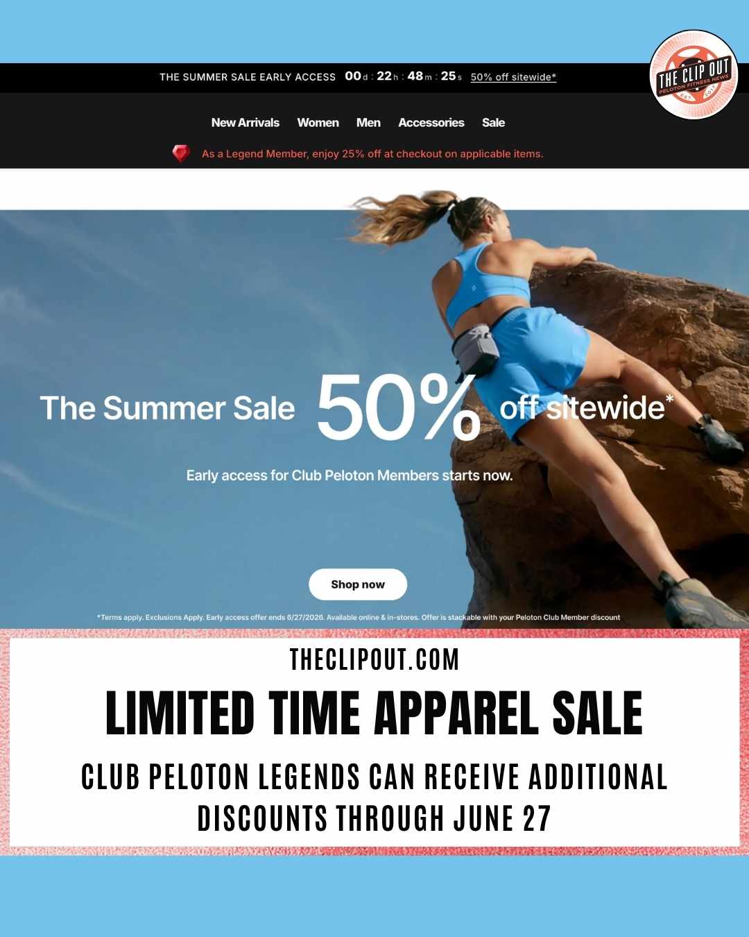 Club Peloton apparel sale for Legends