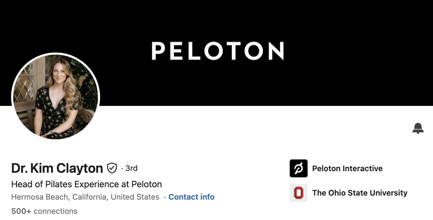 Peloton Head of Pilates Dr Kim Clayton