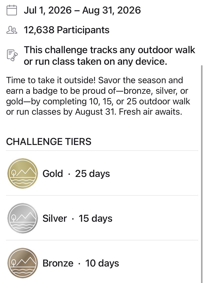 Peloton Great Outdoor Challenge - guidelines