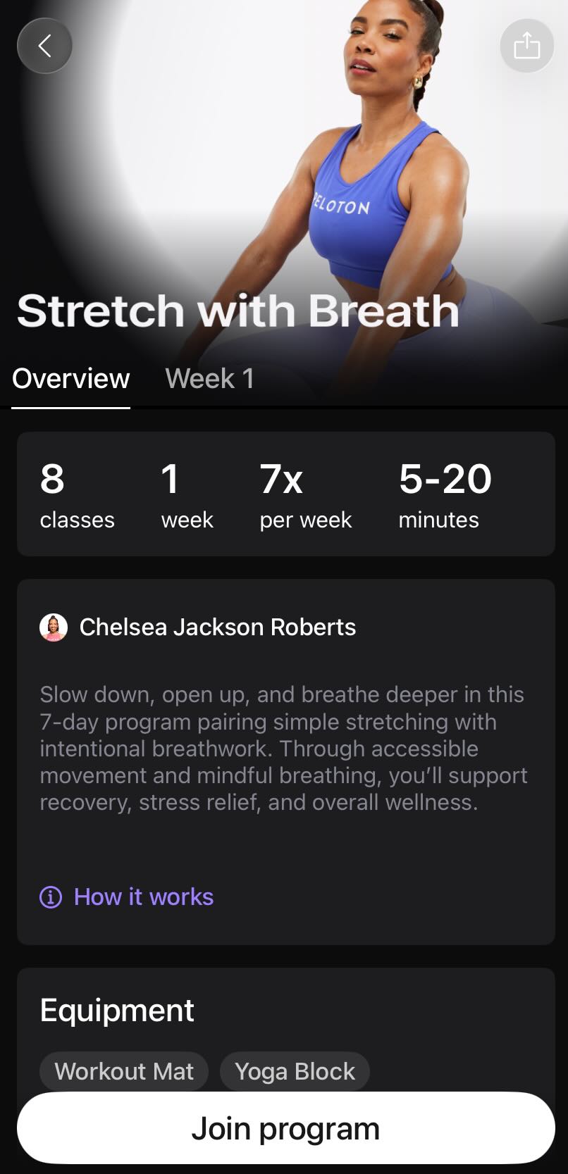 Chelsea Jackson Roberts stretching in the Stretch with Breath Program