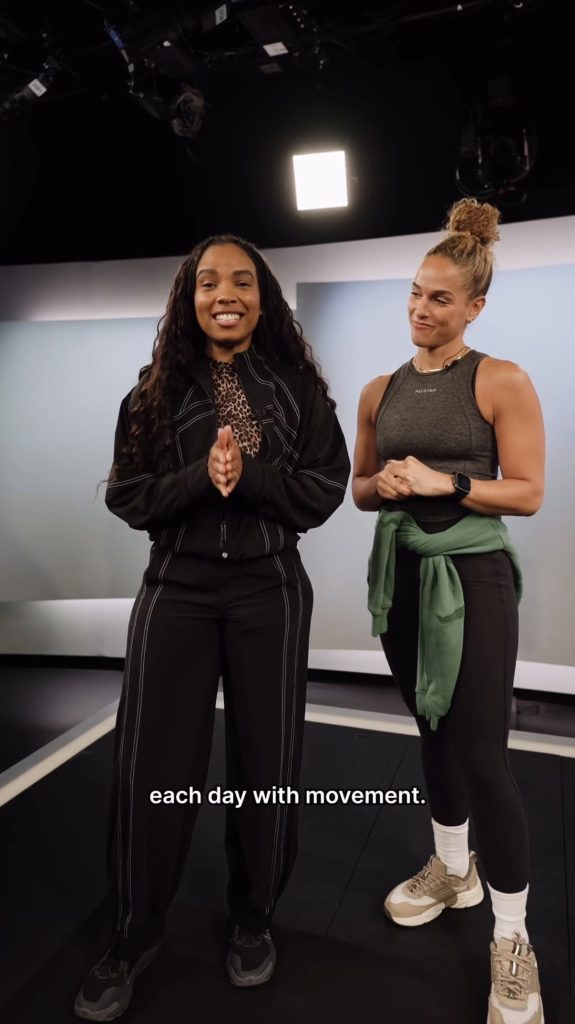 Peloton instructors Jess Sims and Chelsea Jackson Roberts at the Teach For America 35th Anniversary Summit in Las Vegas