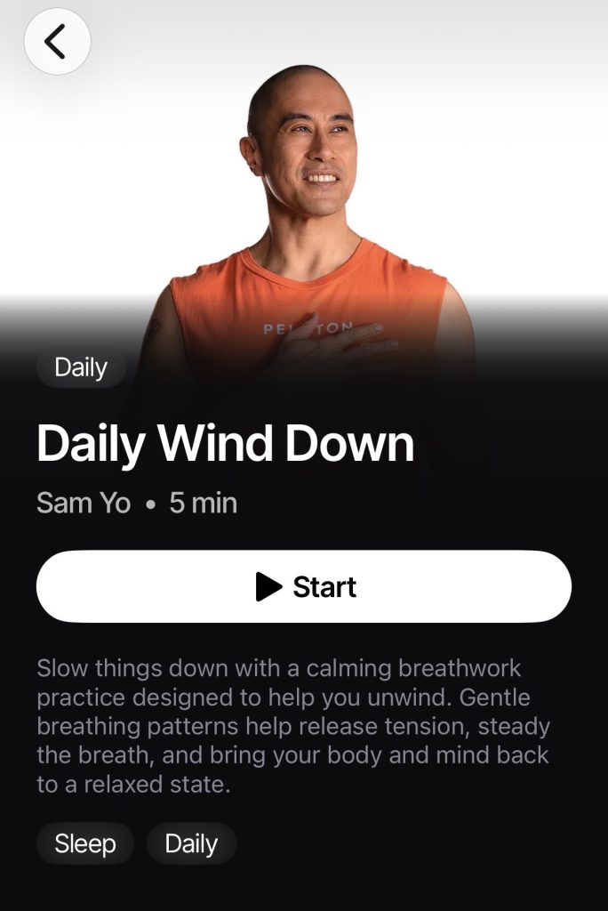 Sam Yo Breathwrk Daily Wake Up and Daily Wind Down classes on the Breathwrk app
