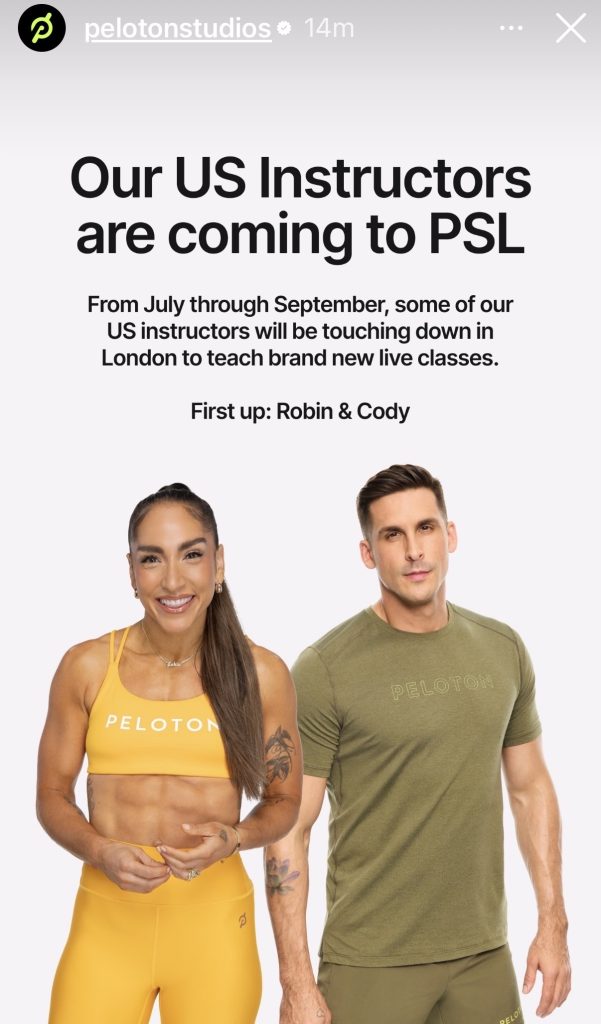 Robin Arzón and Cody Rigsby announced as first Peloton Studios London US instructor visitors this summer