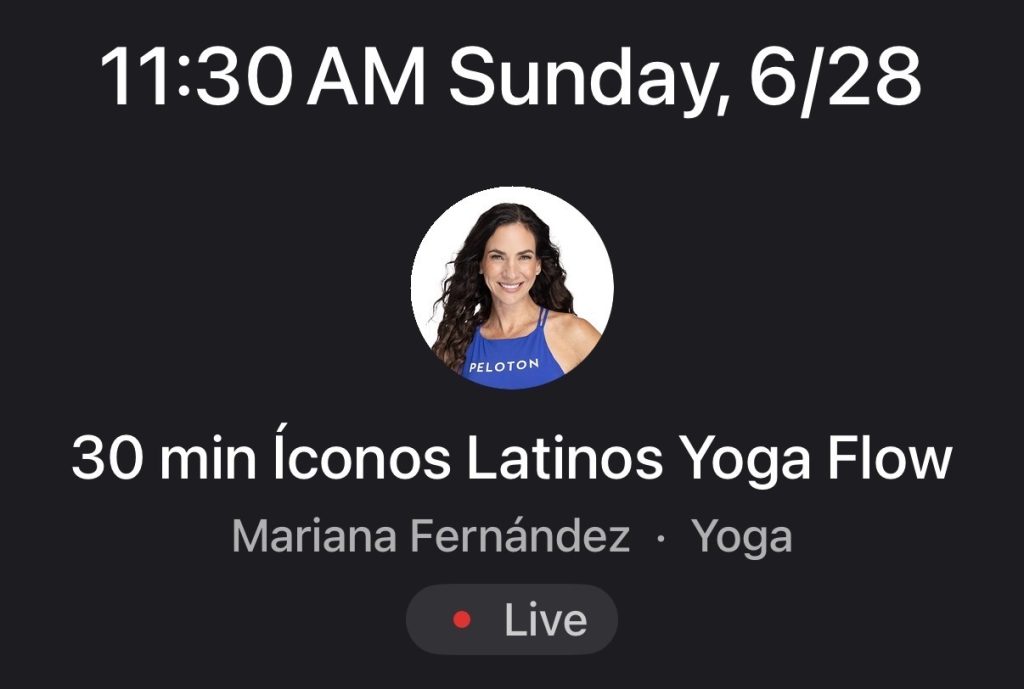 Peloton Íconos Latinos classes: Yoga Flow with Mariana Fernández live Sunday June 28
