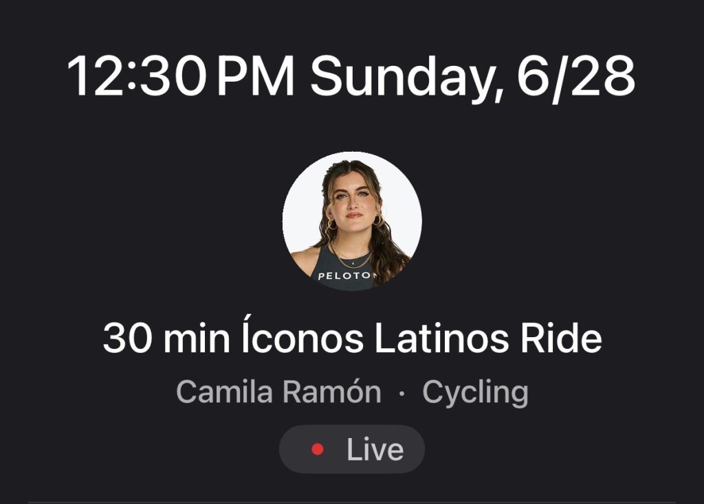 Peloton Íconos Latinos classes: Ride with Camila Ramón live Sunday June 28