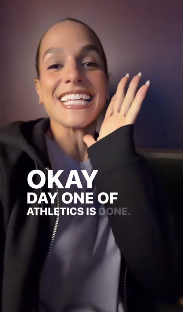 Jess Sims Special Olympics Athletics day one Instagram update