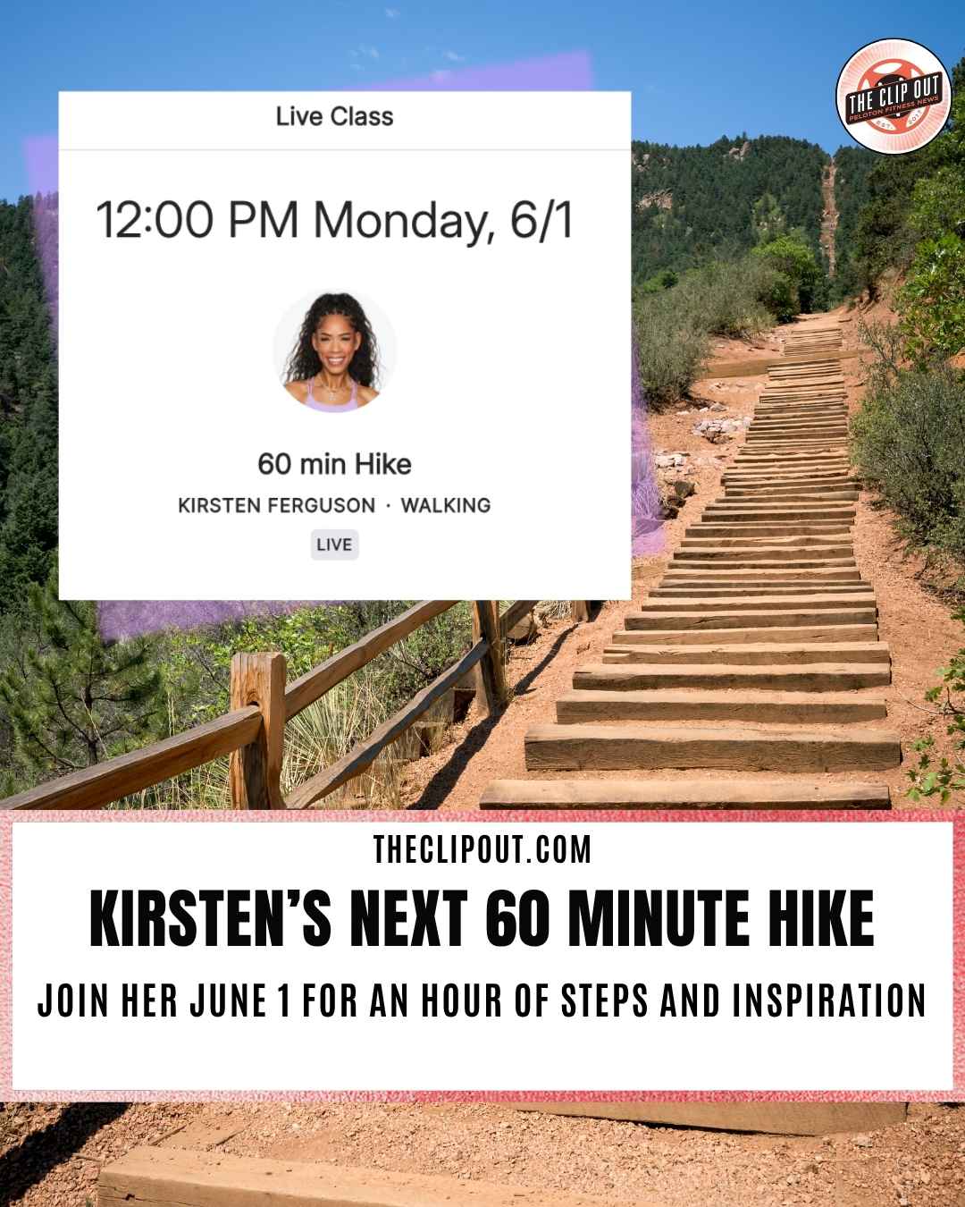 Kirsten Ferguson Peloton Hike new 60 Minutes June 1