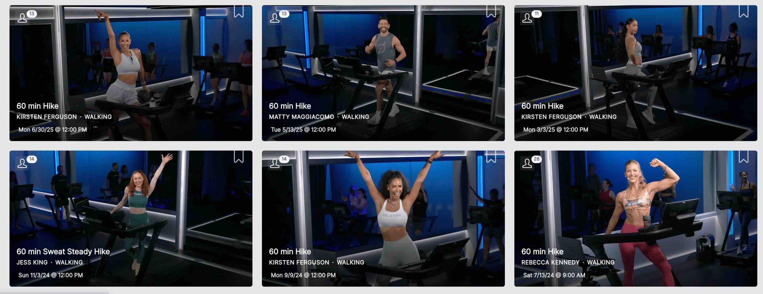 Kirsten Ferguson Peloton Hike new 60 minute live class to be added to this section of the On Demand library