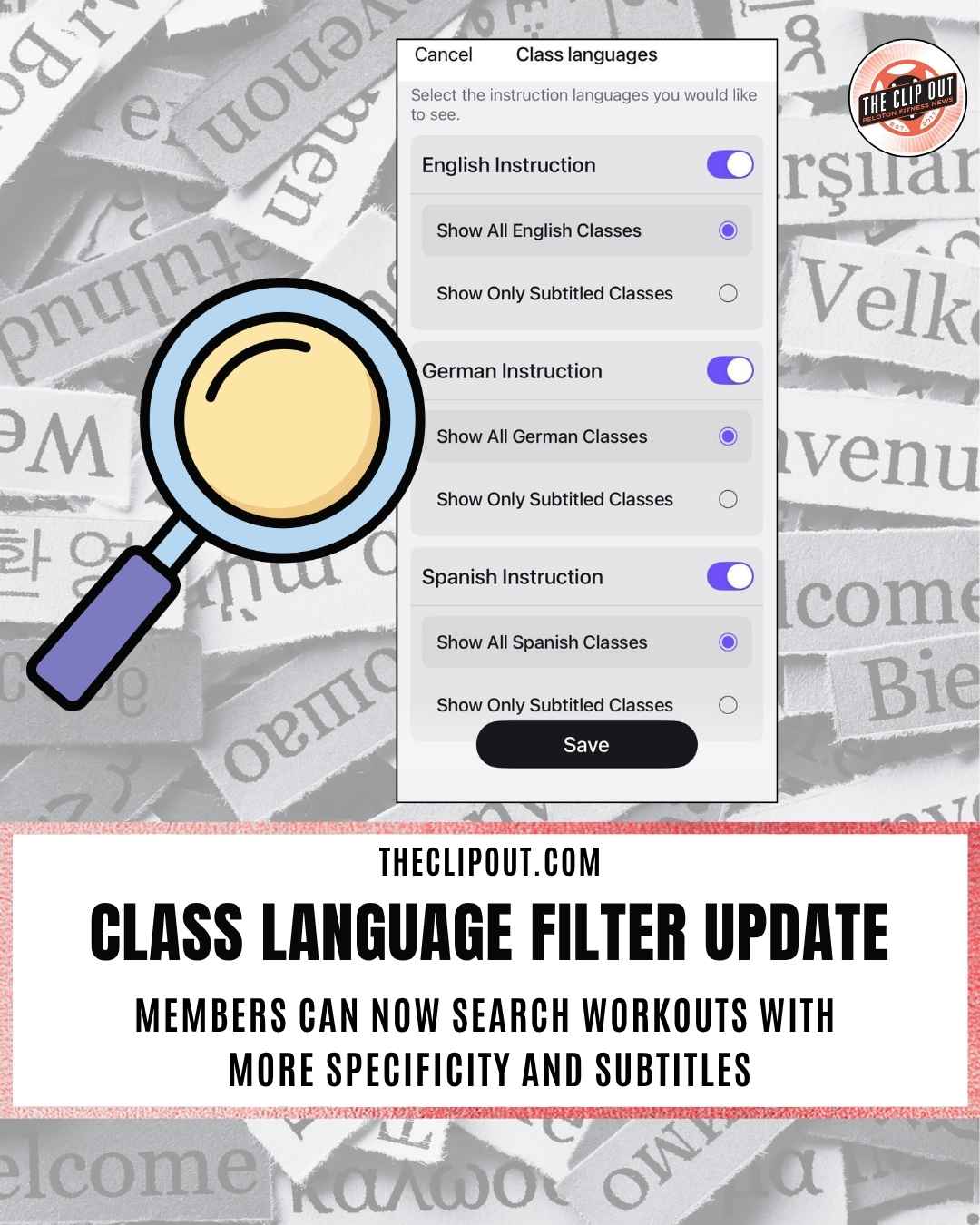Peloton Class Language Filter Now Offers 3 Languages With Subtitle Options