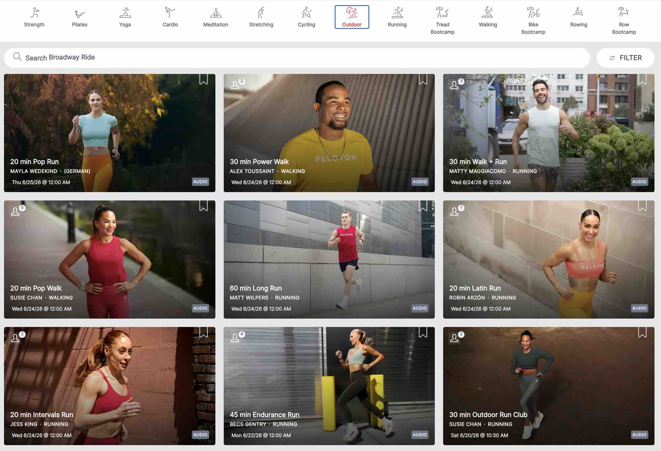 Peloton Great Outdoor Challenge Outdoor classes