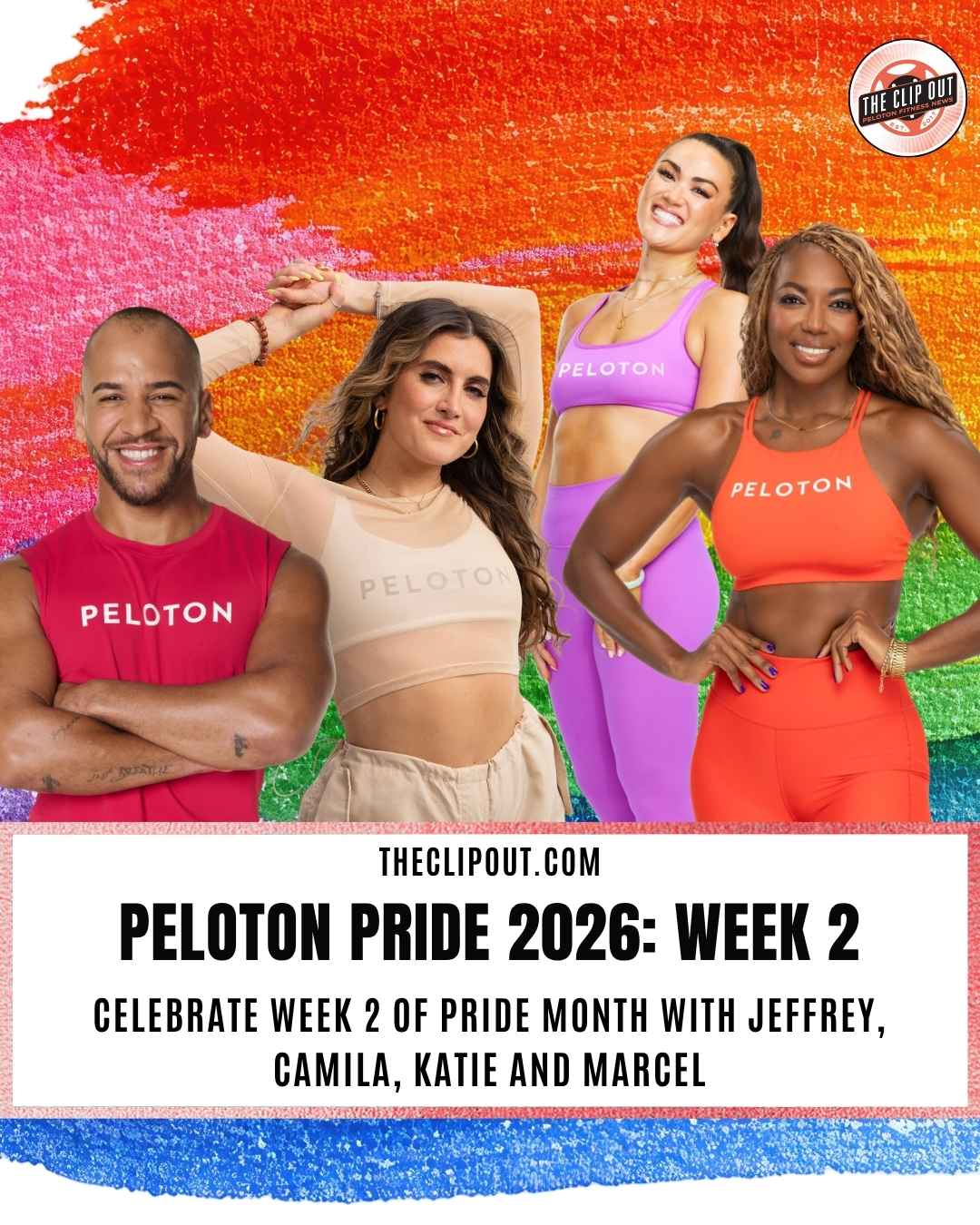Peloton Pride Week 2 classescelebrate week 2 of pride month with jeffrey, camila, katie and marcel