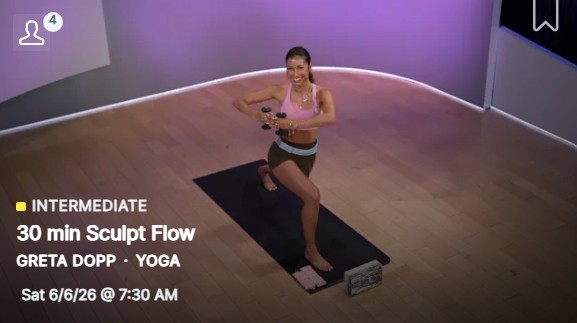 Peloton Yoga Sculpt Flow Greta Dopp Class June 6 2026