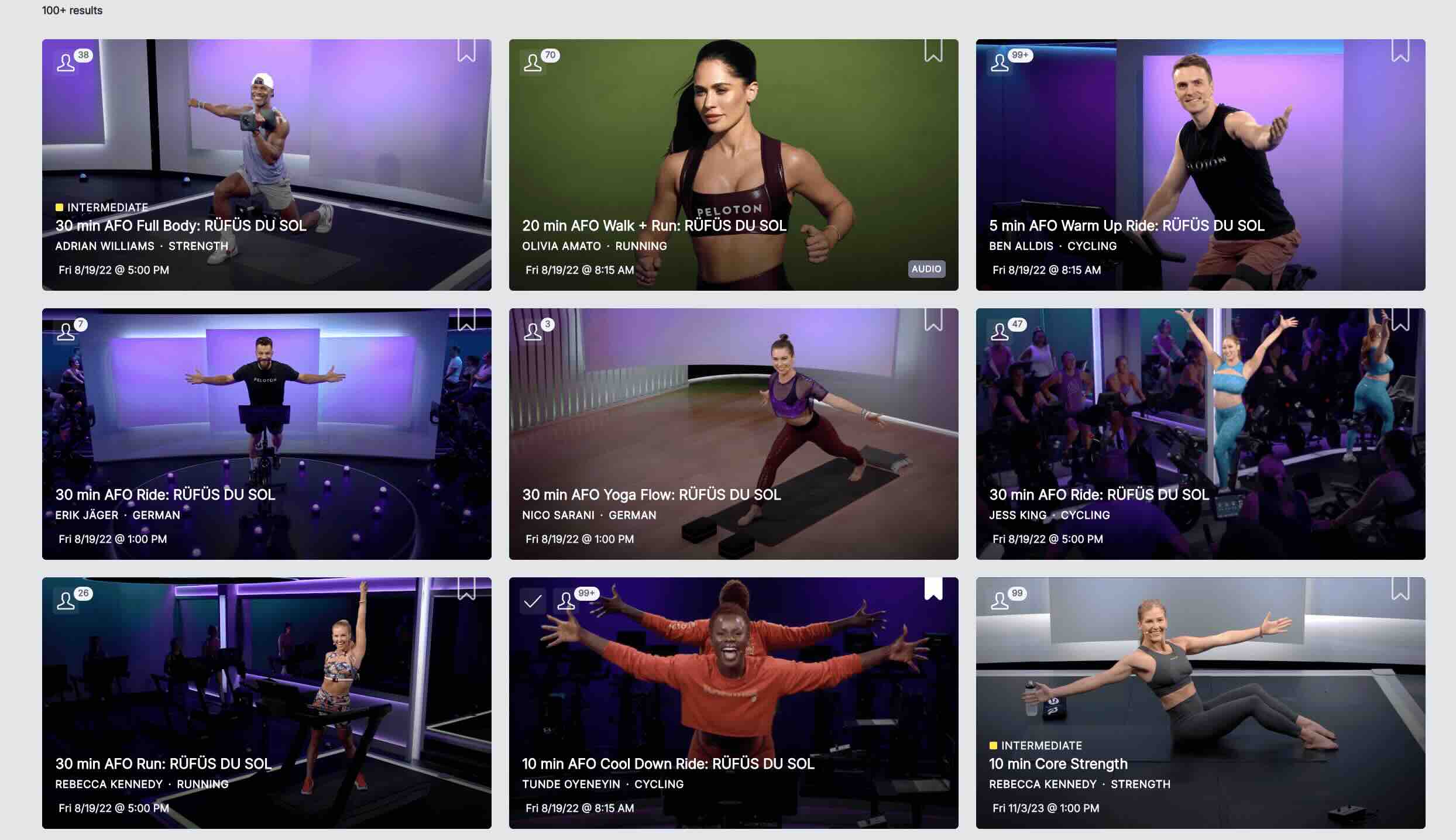 Could a Jess King Peloton Walk be added to these RUFUS DU SOL Classes in Peloton Library