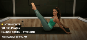 Peloton Pilates Hannah Corbin 2020