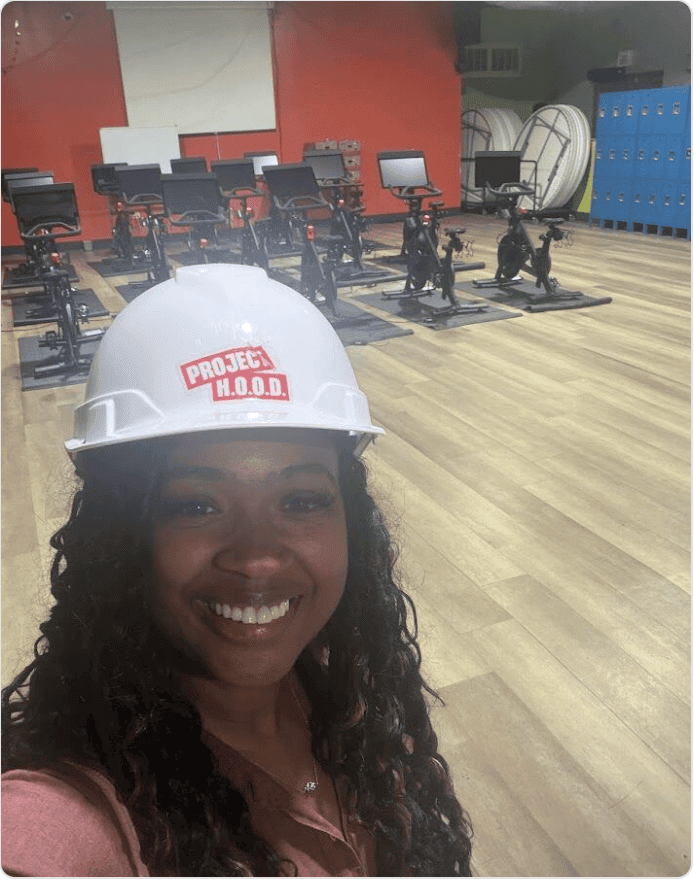 Peloton's Community in Motion visit to Project H.O.O.D. in Chicago