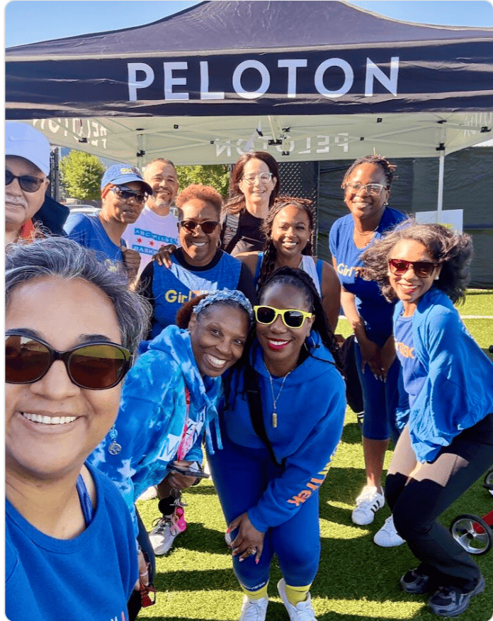 Peloton's Community in Motion visit to GirlTREK in Chicago