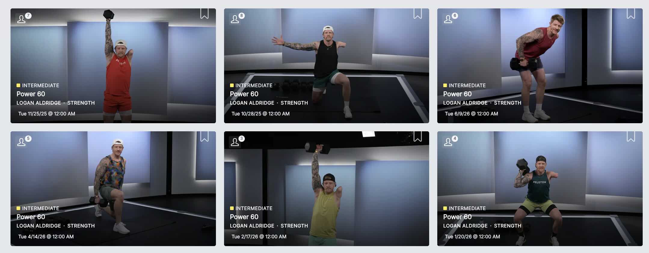 Peloton Sculpt 30 Class comparison - Power 60