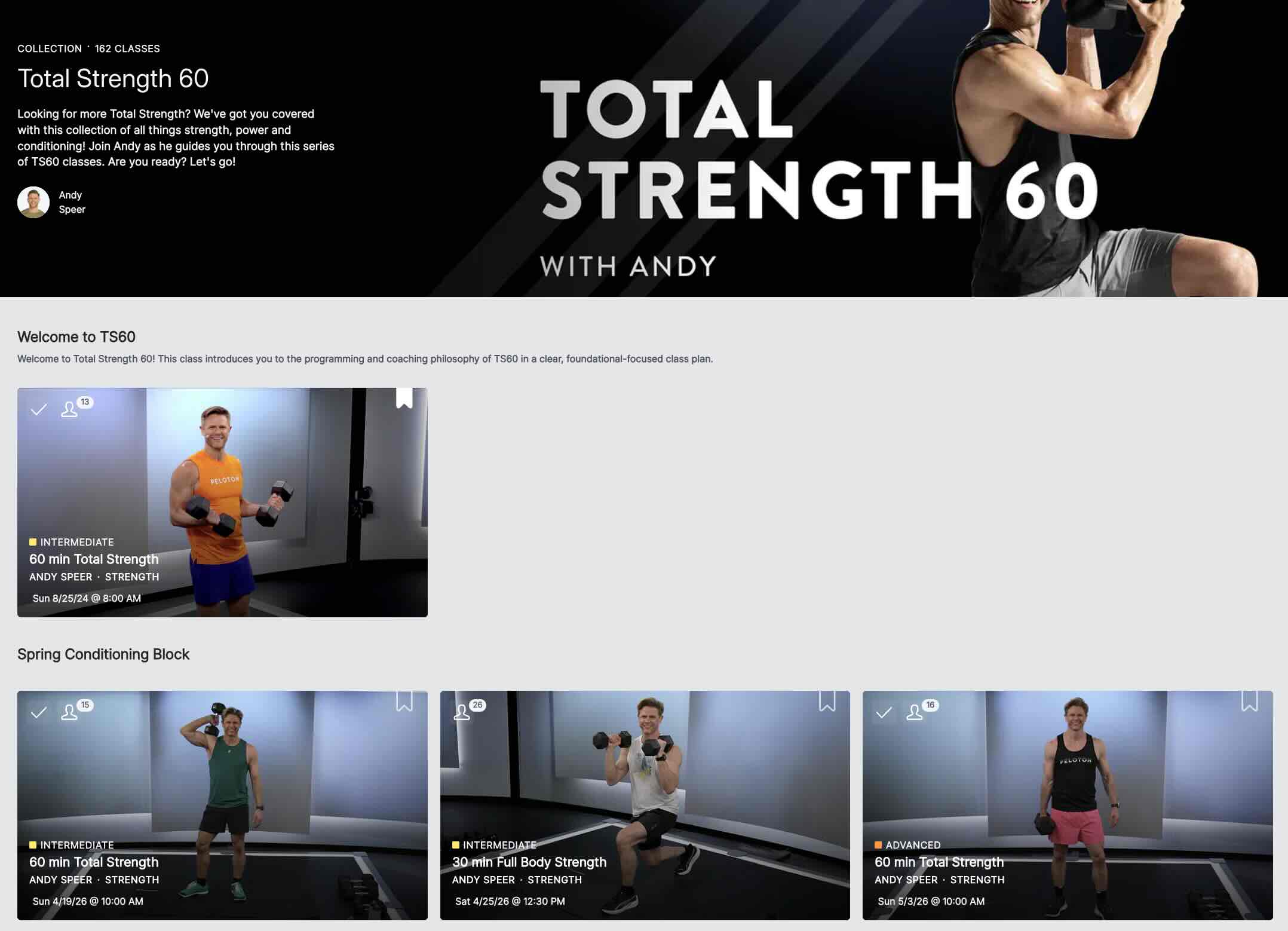 Peloton Sculpt 30 Class comparison - TS 60