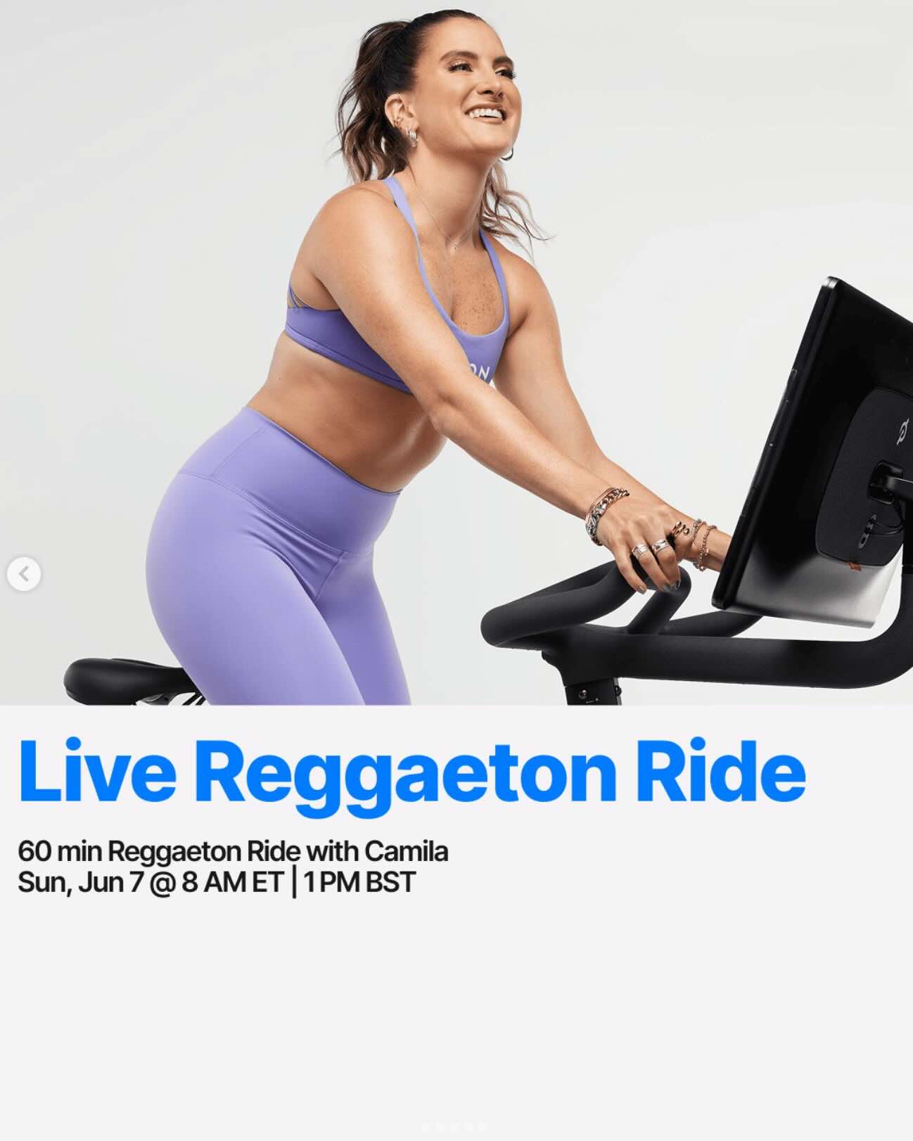 This Week at Peloton Camila Reggaeton Ride