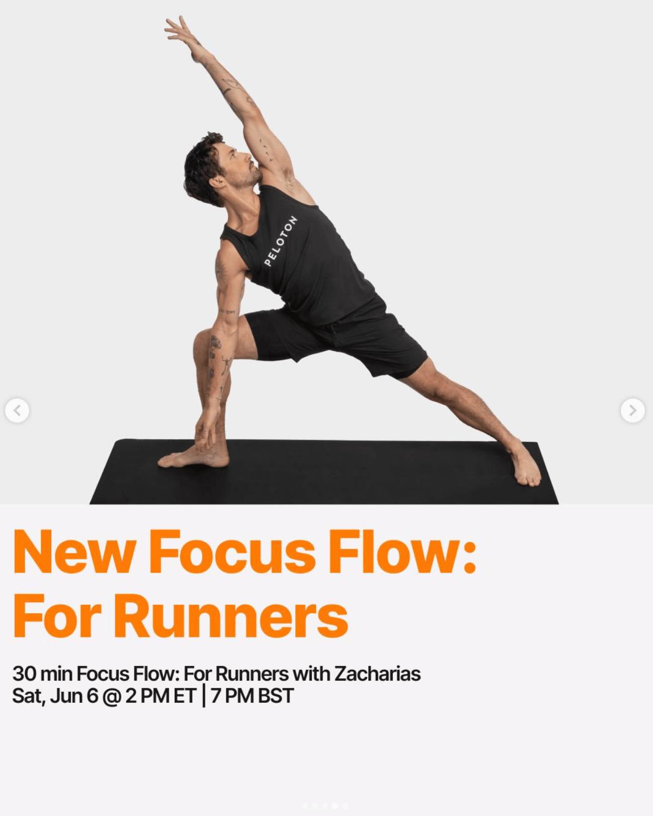 This Week at Peloton Zacharias Flow for Runners June 1