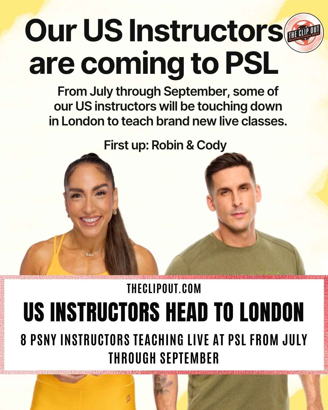 US Instructors going to Peloton Studios London