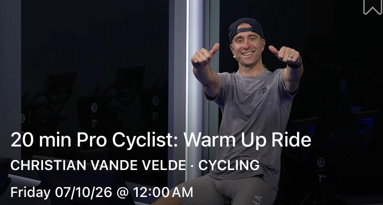 Christian Vande Velde Warm Up Ride thumbnail showing the new 20 minute Pro Cyclist class 