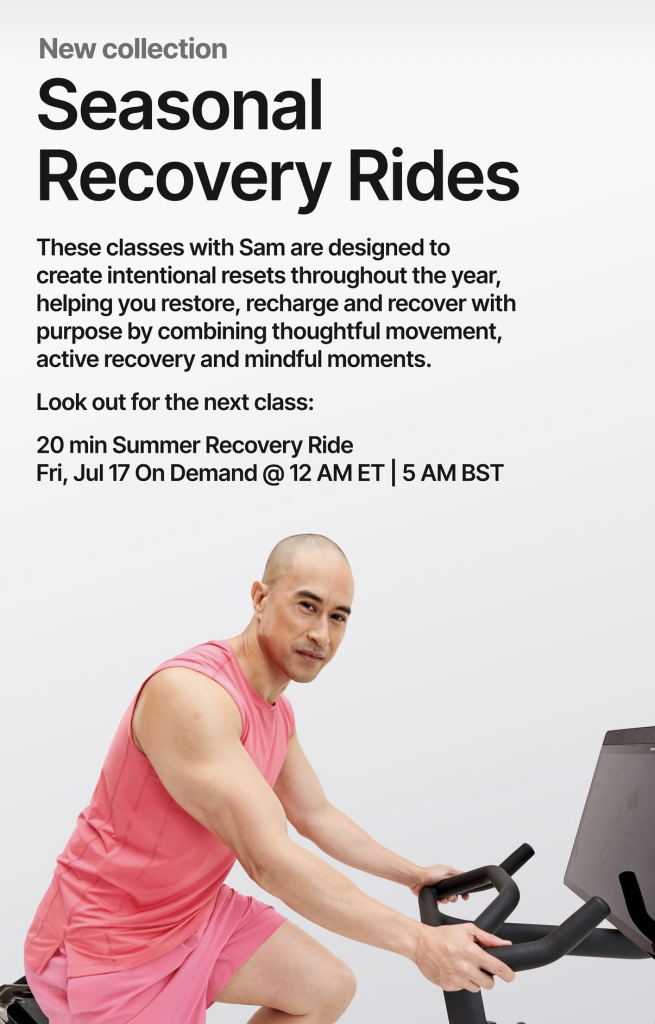 Summer Recovery Ride with Sam Yo drops Friday July 17 On Demand