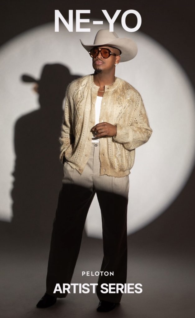 Ne-Yo Artist Series promotional photo of Ne-Yo in cowboy hat and sunglasses for Peloton