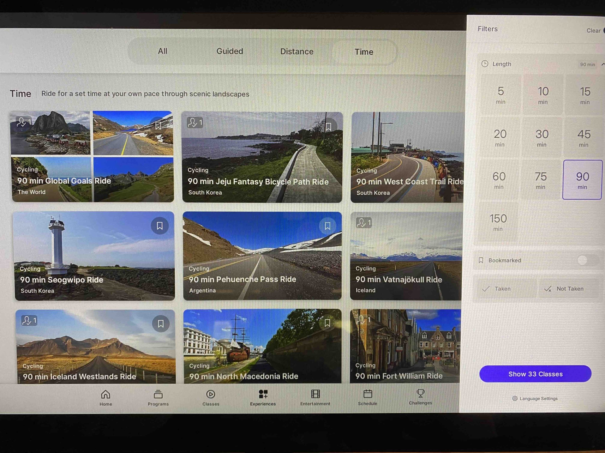 Peloton Global Goals classes Instagram announcement showing scenic World Cup nation routes