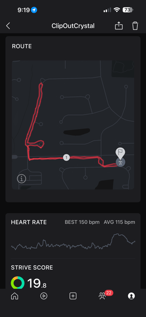 Peloton app for Apple Watch showing metrics in history