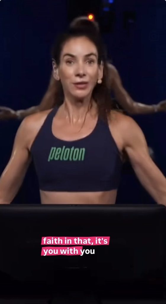 Peloton Run and Flow Class 4 instructor Mariana Fernandez speaking to the camera during her July 17 announcement video
