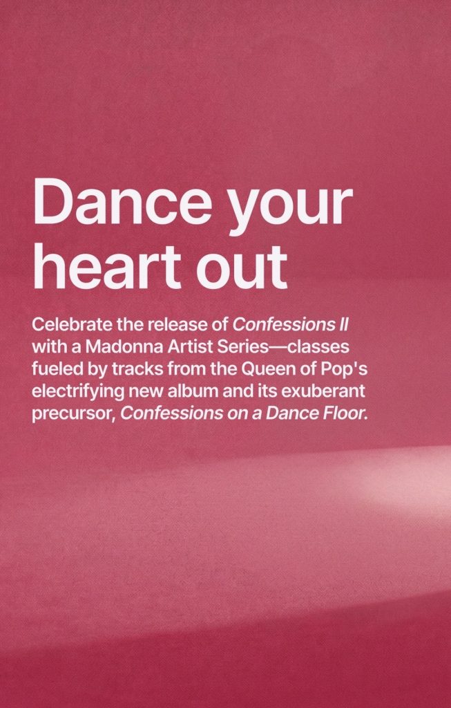 Peloton promo graphic celebrating the Confessions II album release
