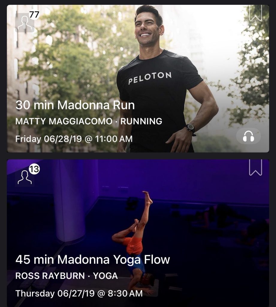 Peloton Madonna Run and Madonna Ride classes