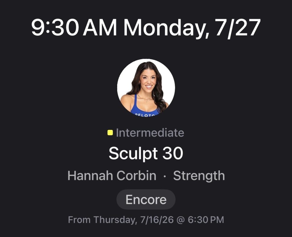 Hannah Corbin demonstrates a bodyweight strength move ahead of the Peloton Sculpt 30 Class