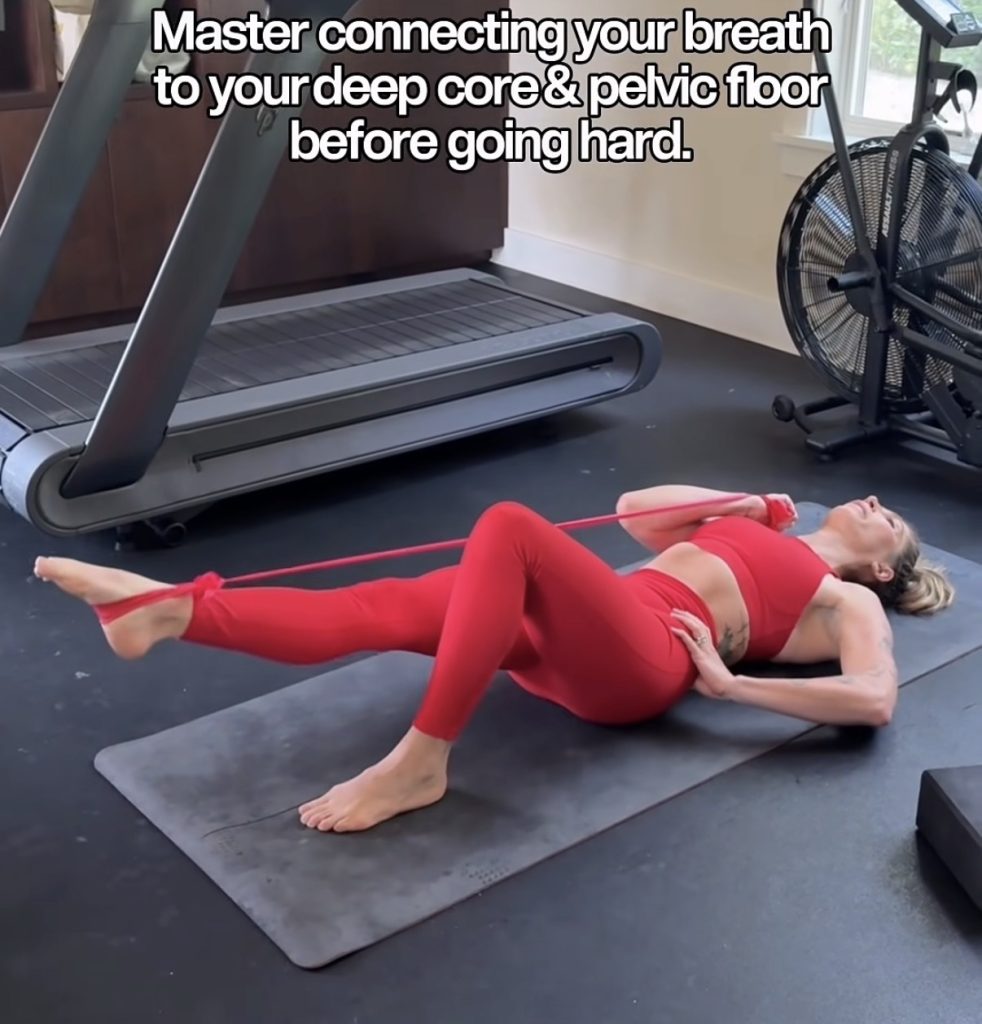 Selena Samula doing core exercises for pre and postnatal fitness certification