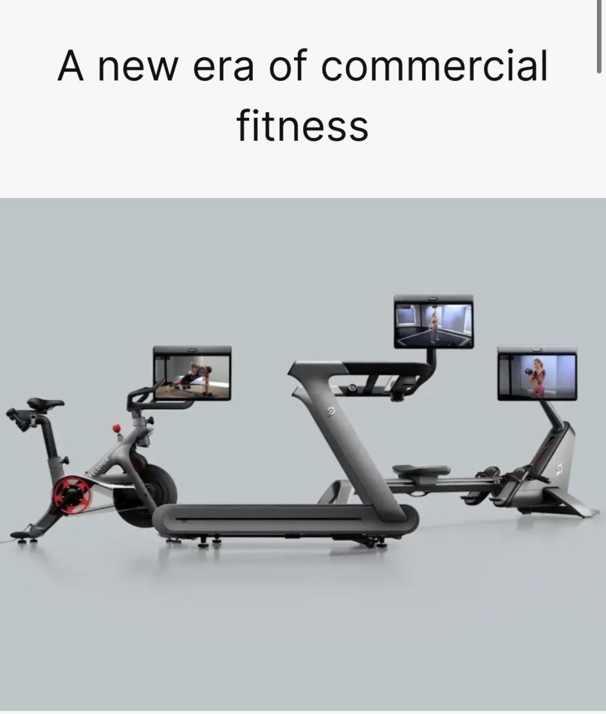 Peloton Commercial Product Manager role centers on this Peloton bike, tread, and row commercial fitness lineup