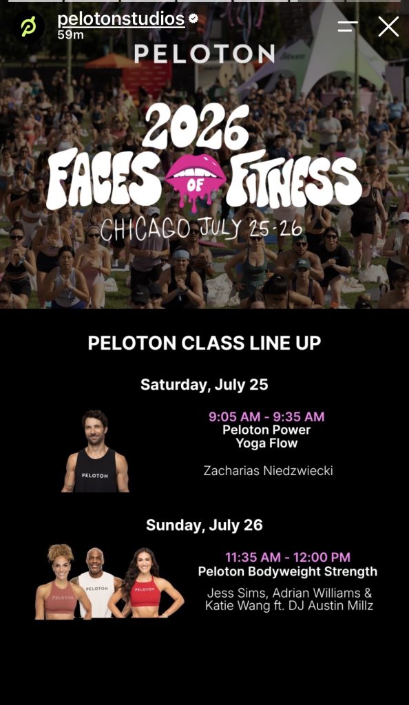 Faces of Fitness Chicago giveaway announcement graphic for the sold-out 2026 festival
