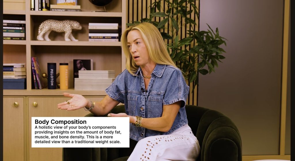 Body composition graphic explaining muscle, fat, and bone density tracking