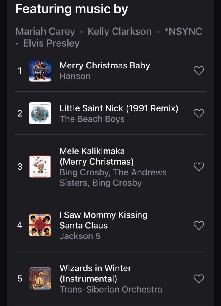 Christmas in July Ride playlist featuring Hanson, Beach Boys and Bing Crosby