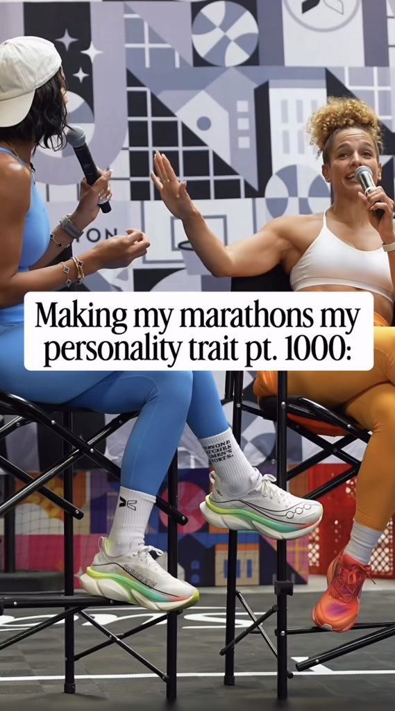 Kirsten Ferguson Chicago Marathon reveal with Jess Sims in Chicago