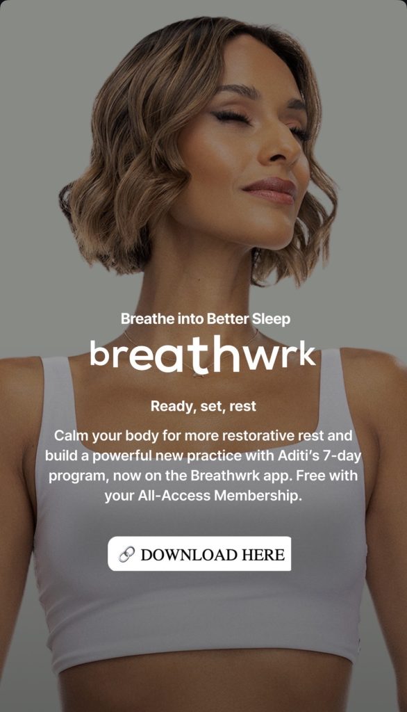 7 Days to Better Sleep Peloton Breathwrk promotional banner featuring Aditi Shah