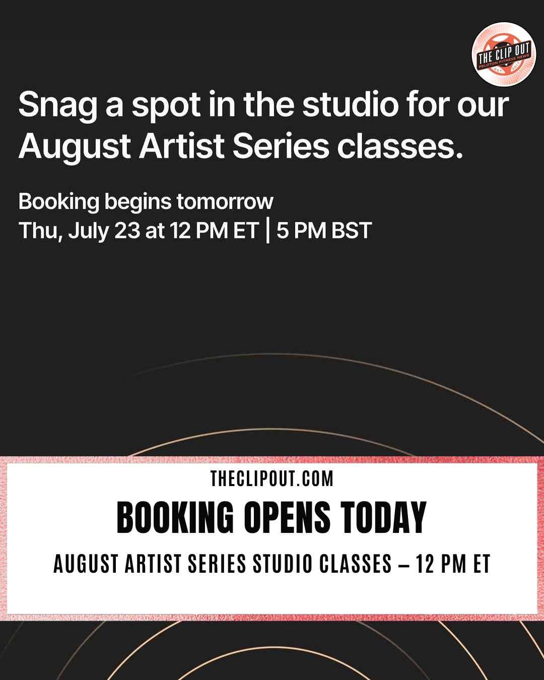 Peloton Artist Series studio booking announcement