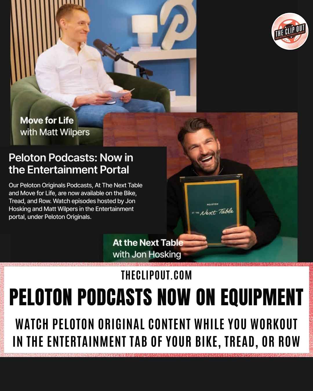 Peloton Podcasts in Entertainment Tab