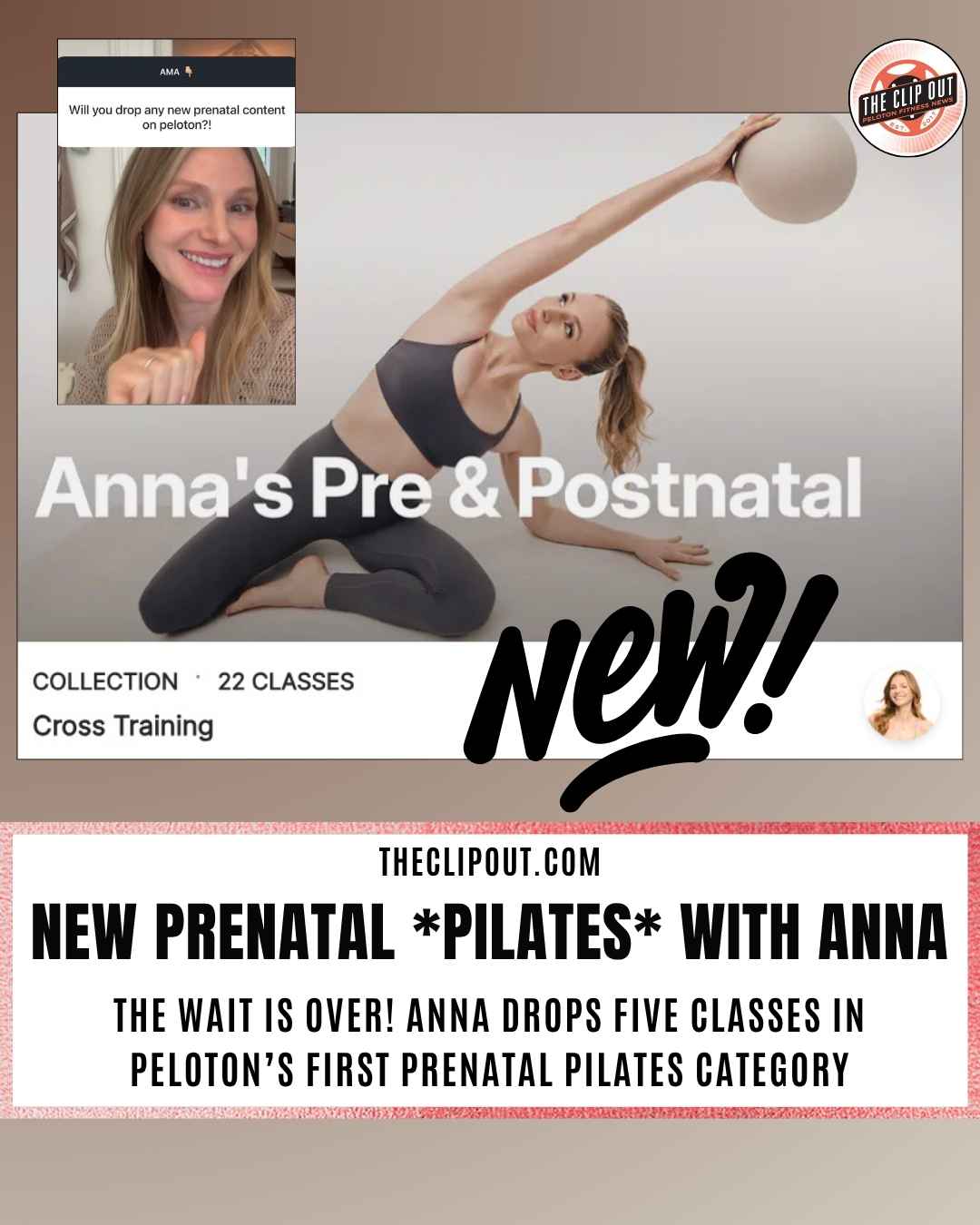 Peloton Prenatal Pilates Announcement with Anna