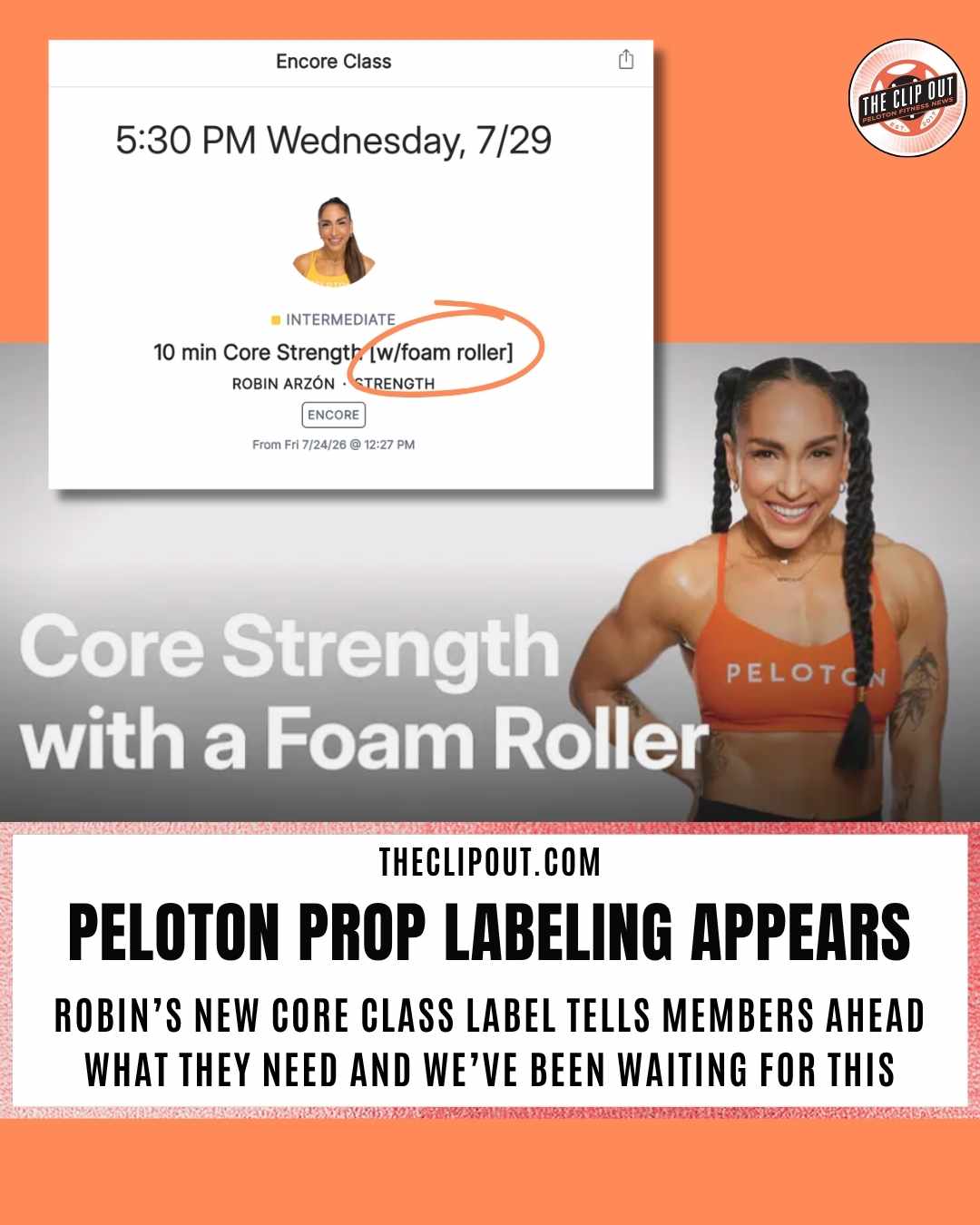 Peloton Prop Labeling Debuts With Foam Roller Class