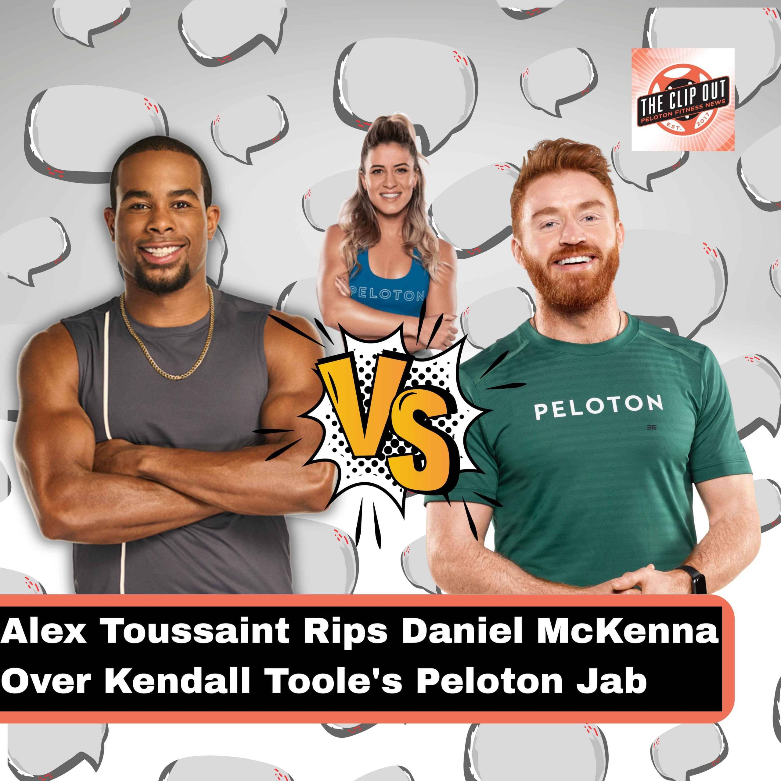 Peloton instructor drama: Kendall Toole, Daniel McKenna, and Alex Toussaint - image stitched together, not a group photo.